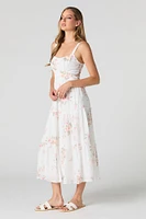Tie Back Tiered Midi Dress