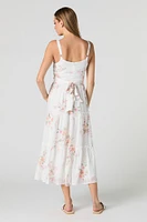 Tie Back Tiered Midi Dress
