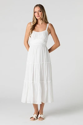 Robe midi volantée avec attache au dos