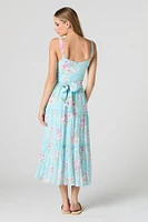 Tie Back Tiered Midi Dress