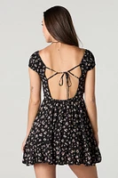 Floral Print Milkmaid Mini Dress