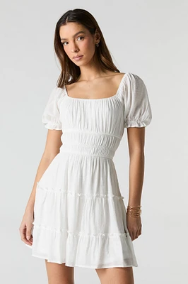 Smocked Tiered Mini Dress