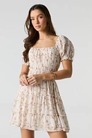 Smocked Tiered Mini Dress