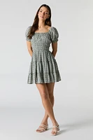 Smocked Tiered Mini Dress