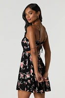 Tiered Mini Dress with Built-In Cups