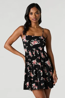 Tiered Mini Dress with Built-In Cups