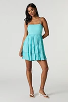 Tiered Mini Dress with Built-In Cups