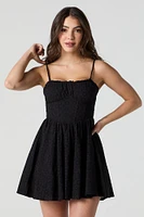 Eyelet Corset Mini Dress