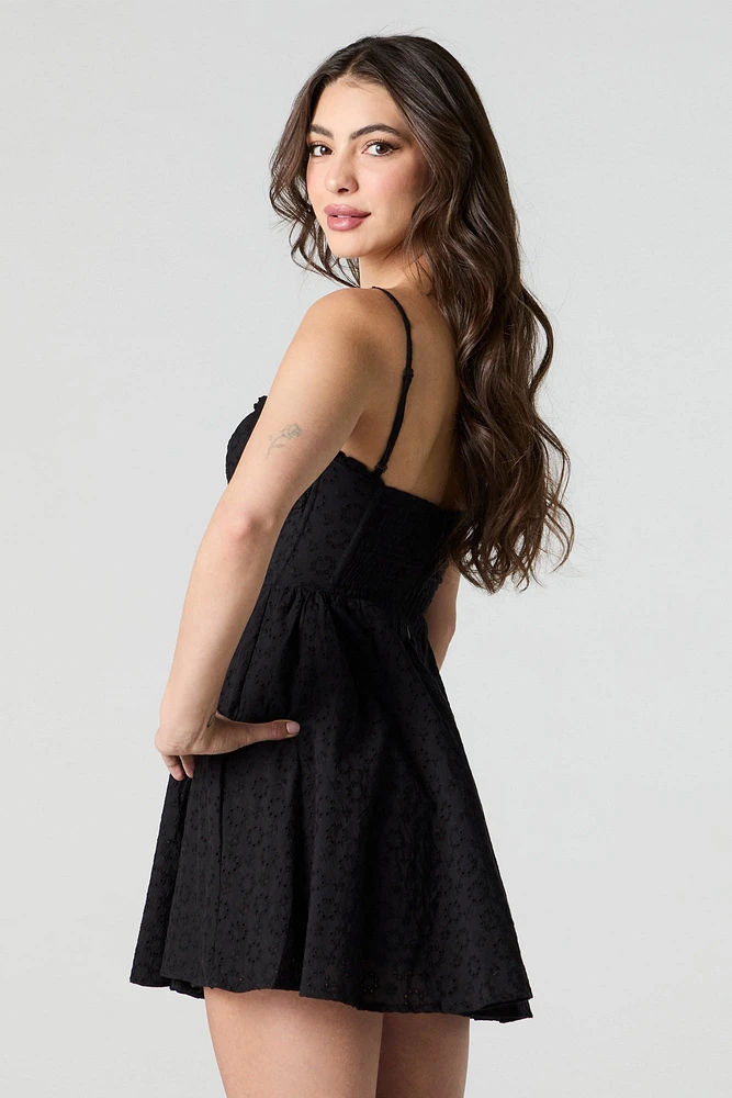 Eyelet Corset Mini Dress
