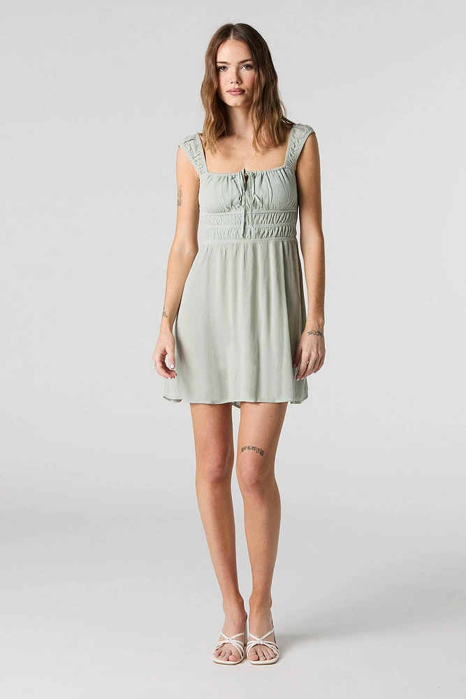 Cut-Out Back Milkmaid Mini Dress