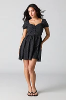 Flowy Button Front Mini Dress
