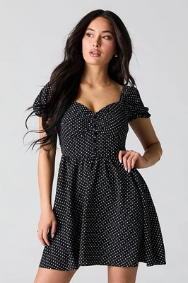Flowy Button Front Mini Dress