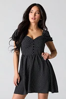 Flowy Button Front Mini Dress
