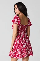 Flowy Button Front Mini Dress