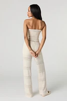 Pointelle Knit Wide Leg Pant