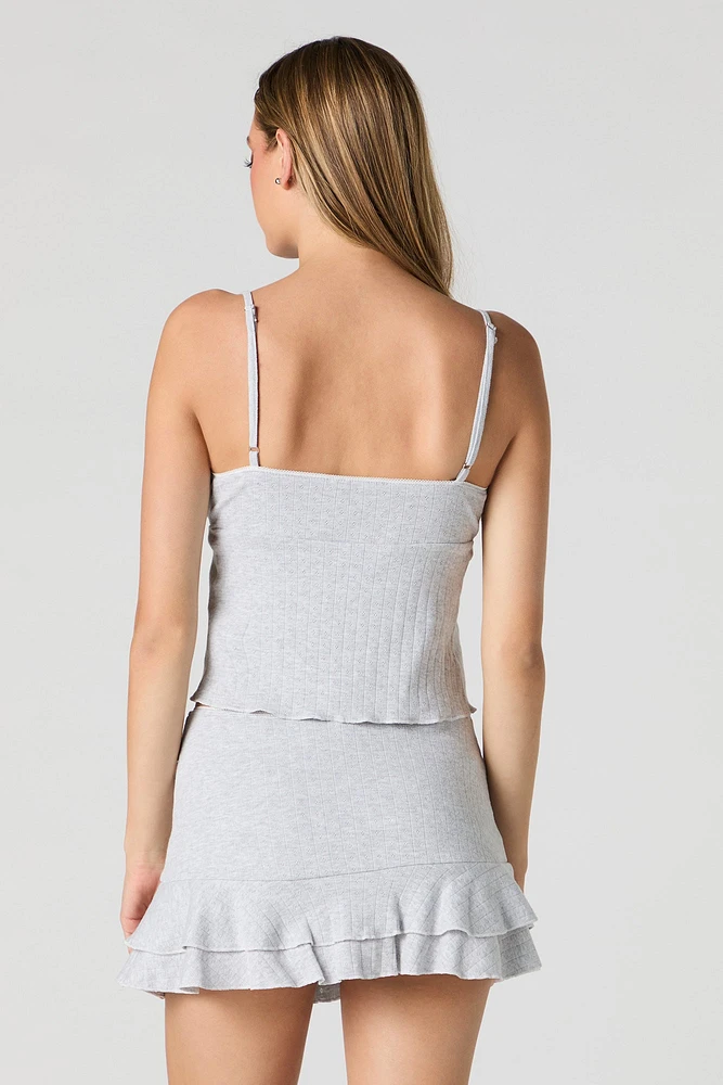 Camisole fluide en tricot de pointelle