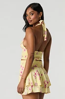 Floral Smocked Mini Skirt