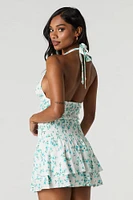 Floral Smocked Mini Skirt