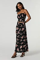 Floral Smocked Maxi Skirt