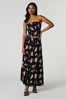 Floral Smocked Maxi Skirt