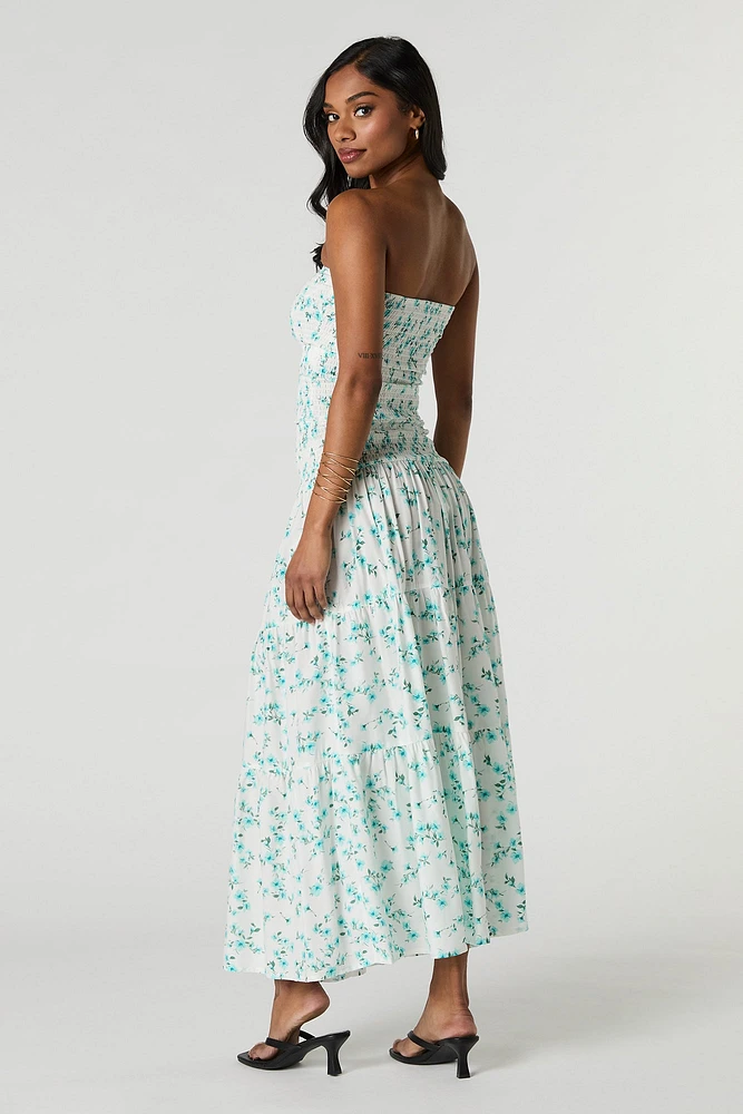 Floral Smocked Maxi Skirt