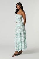 Floral Smocked Maxi Skirt