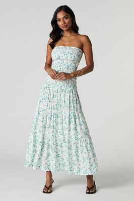 Floral Smocked Maxi Skirt