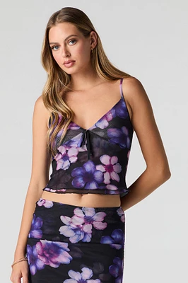 Floral Mesh Layered Cami