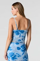 Camisole en filet fleuri superpos