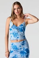 Camisole en filet fleuri superpos