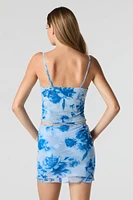 Floral Mesh Layered Mini Skirt