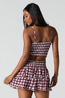 Plaid Tiered Mini Skort