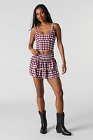 Plaid Tiered Mini Skort