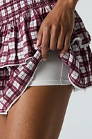 Plaid Tiered Mini Skort