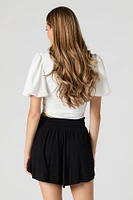 Tassel Drawstring Flowy Short