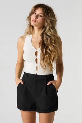 Elastic Waist Rolled Hem Short