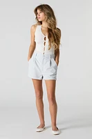 Elastic Waist Rolled Hem Short