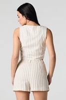 Robe-short en mélange de lin