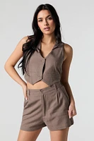 Linen-Blend Dress Short