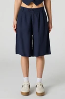 Linen-Blend Bermuda Dress Short
