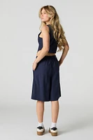 Linen-Blend Bermuda Dress Short