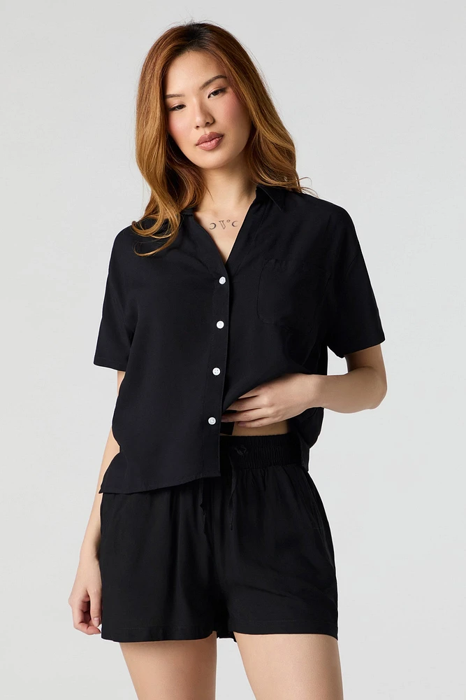Drawstring Flowy Short