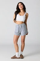 Short rayé à taille coulissante