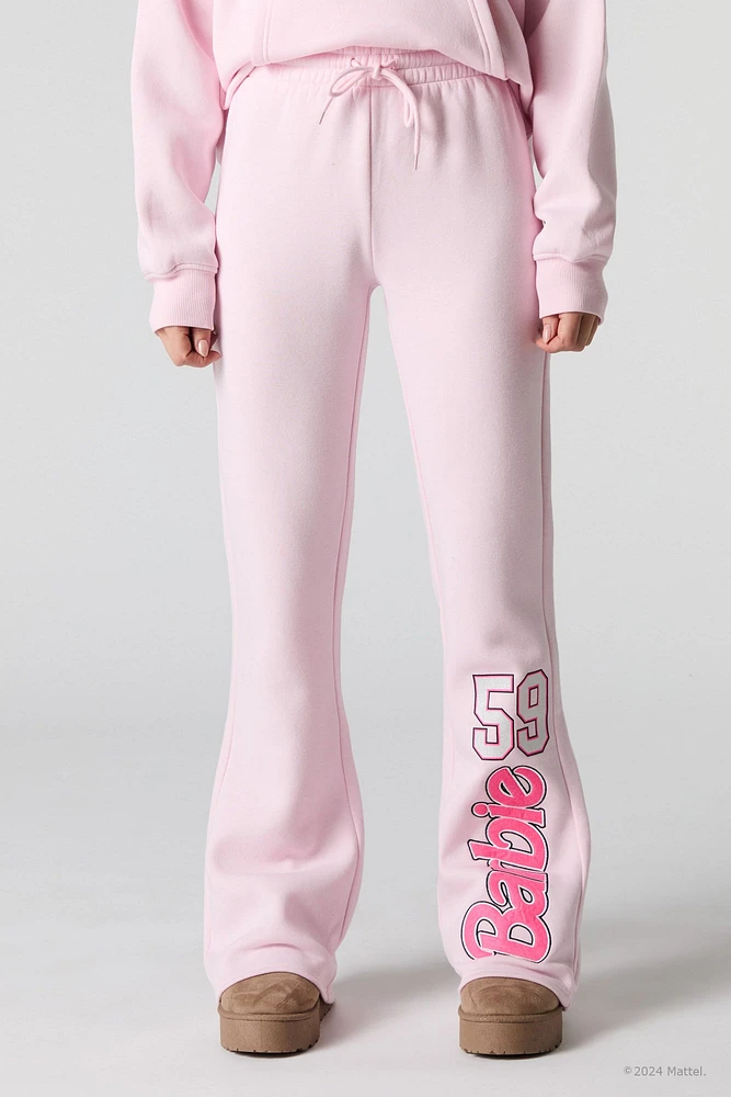 Pantalon en molleton Ã  jambe Ã©vasÃ©e et broderie chenille Barbieâ¢