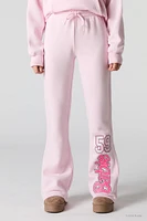 Pantalon en molleton Ã  jambe Ã©vasÃ©e et broderie chenille Barbieâ¢