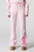 Pantalon en molleton à jambe évasée et broderie chenille Barbie™