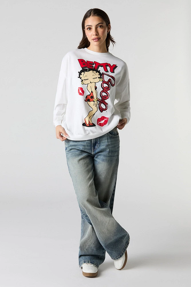 Betty Boop Graphic Fleece Sweatshirt