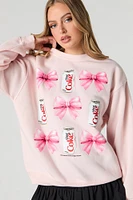 Diet Coke Bow Graphic Fleece Sweatshirt