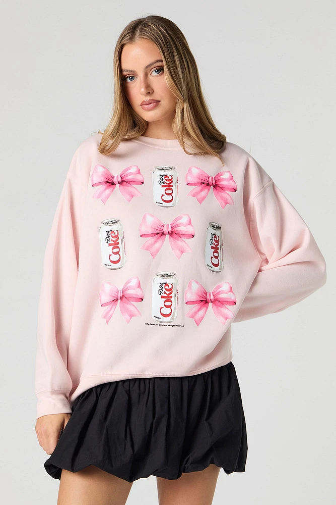 Diet Coke Bow Graphic Fleece Sweatshirt