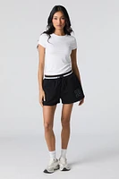Short en molleton avec motif brodé à taille coulissante